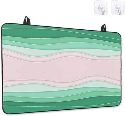 Stove Top Covers for Electric Stove, Green Stripes Induction Cooktop Cover Protector, Light Pink Ombre Simple Abstract Lines Range Mat for Glass Top Stove, Dish Drying Mat Kitchen Countertop, 28"x20"