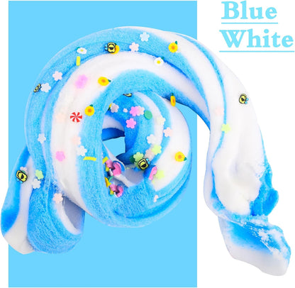 2 Pack Cloud Slime Kit with Blue Cake and Pink Charms, Scented DIY Slime Supplies for Girls and Boys, Stress Relief Toy for Kids Education, Party Favor, Gift and Birthday