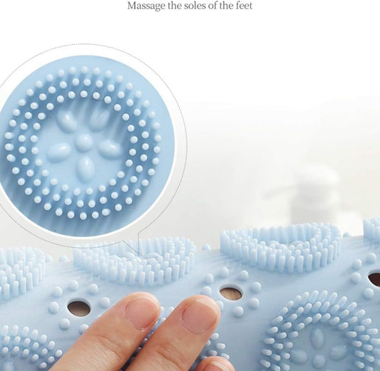 Shower Mat, Round Shower Stall Mat, PVC Bathtub Mat, Non Slip Bath Mat with Suction Cups and Drain Holes, Machine Washable for Bathroom Bathtub Swimming Pool(21.65in,Pink)