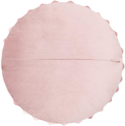 JWH Handmade 3D Sunflower Throw Pillow Cover Decorative Accent Pillow Case Round Floral Cushion Velvet Pillowcase with PP Cotton Insert for Home Bed Couch Bedroom Chair 12 Inch Dusty Pink