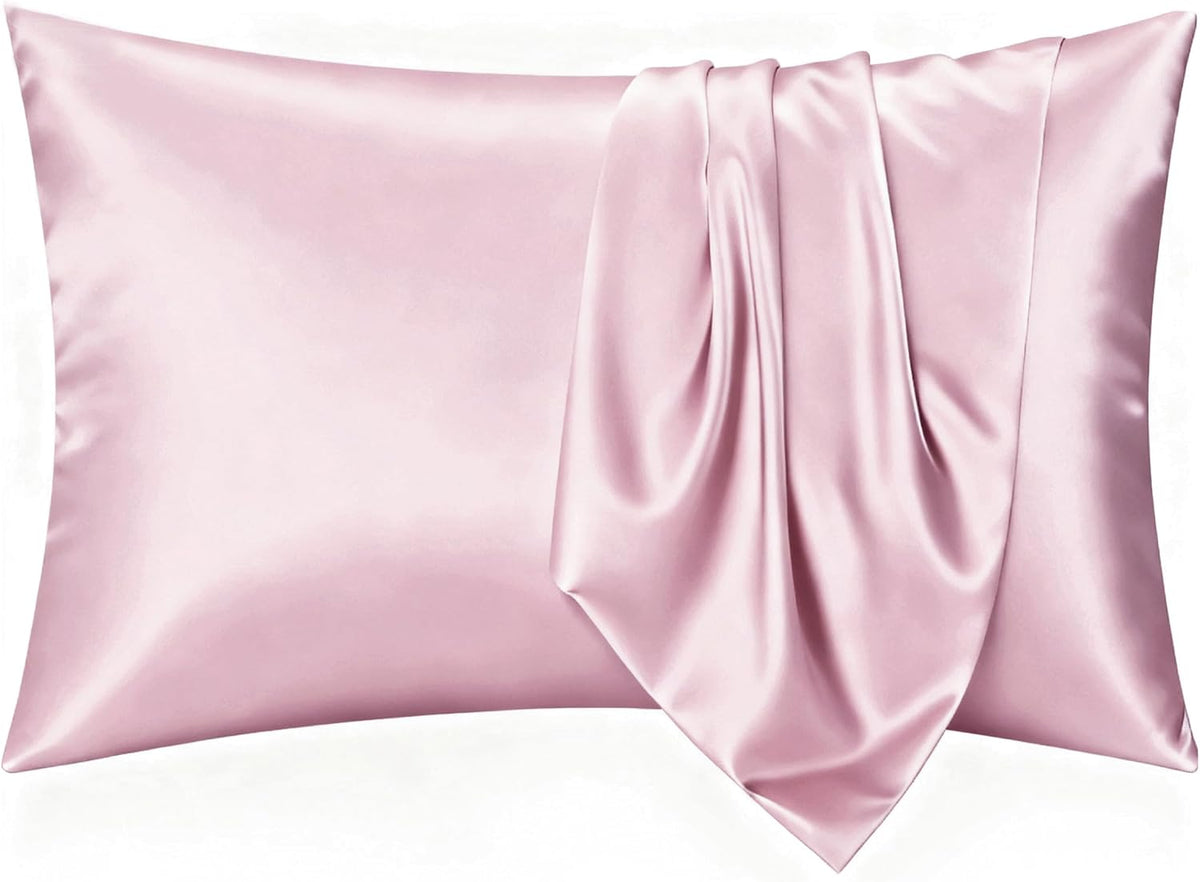 Silky Satin Pillowcases Standard 2 Pack Hair Care Pink 20 x 26