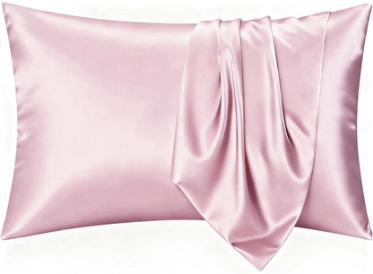 Silky Satin Pillowcases Standard 2 Pack Hair Care Pink 20 x 26