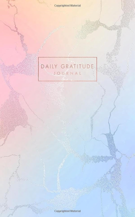 Daily Gratitude Journal: Pastel Hue Peach and Blue Marble and Rose Gold | Inspirational Quote - Journal, Notebook, Diary, Composition Book (5 x 8 inches) - 120 Lines Pages
