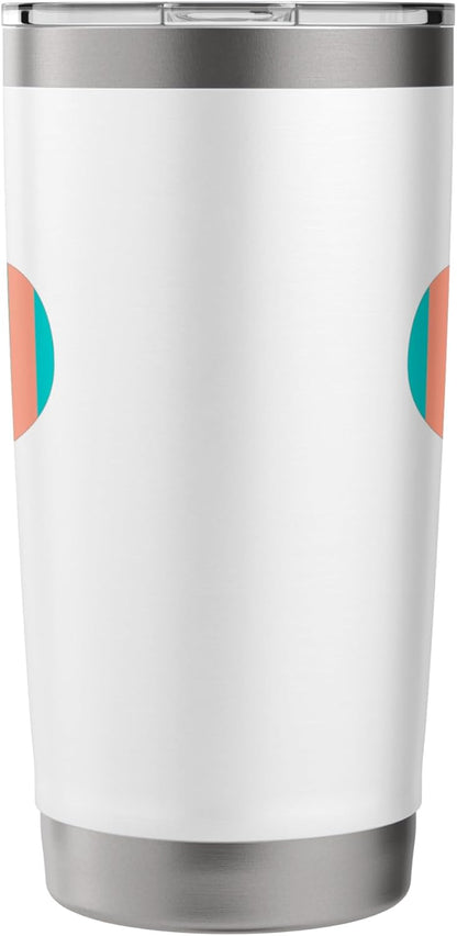 Cute Peach and Teal Vertical Stripes Pattern Minimalist Stainless Steel Insulated Tumbler