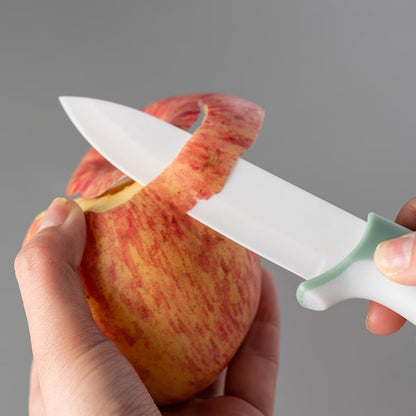 2 pcs ceramic knife - 4 Inch green and pink fruit knife with hippo shape cover, paring knife, use for fruit bread vegetable and meat (green and pink)