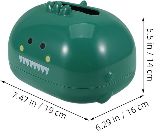 FAVOMOTO 2pcs Dinosaur Tissue Box Holder Set Cartoon Facial Tissue Dispenser for Car and Desktop Duck Green Light Pink Plastic Storage Organizer for Bedroom and Kitchen