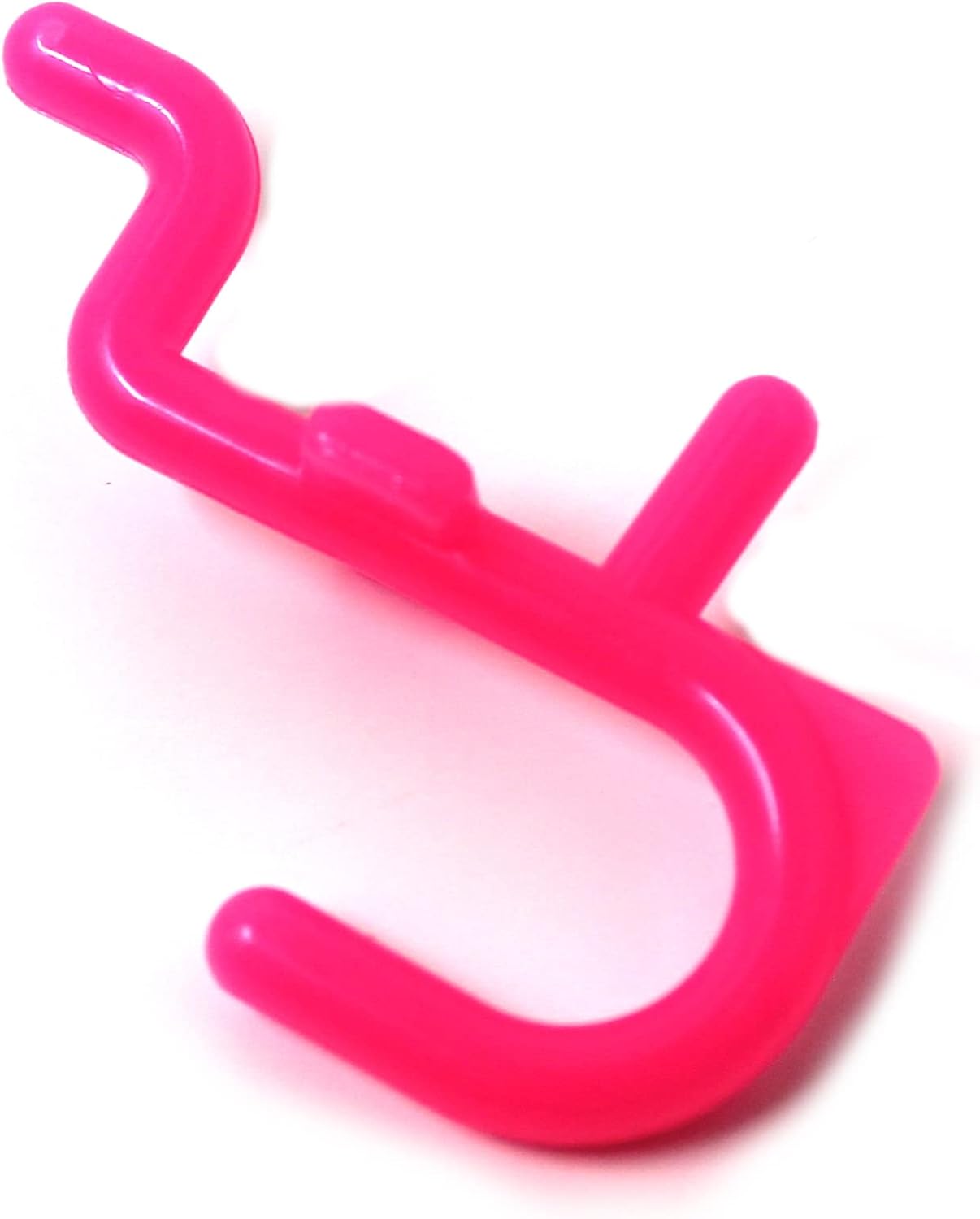JSP Manufacturing Pegboard Hooks Non-Locking Plastic J Style Hook | Garage Tool Storage Craft Hooks Pegboard Accessories (500, Pink)