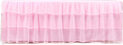 Tadpoles Triple Layer Tulle Twin Bed Skirt | 39" x 75" with a 16" Drop | Made of 100% Polyester Panels, 80% Polyester & 20% Cotton Lining | Soft, Smooth & Durable | Ideal for Kids | Pink