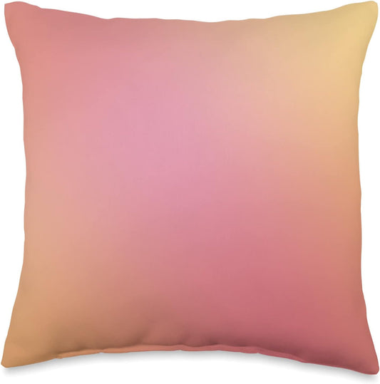 Peachy Gradient - Pink Orange Yellow Ombre Throw Pillow