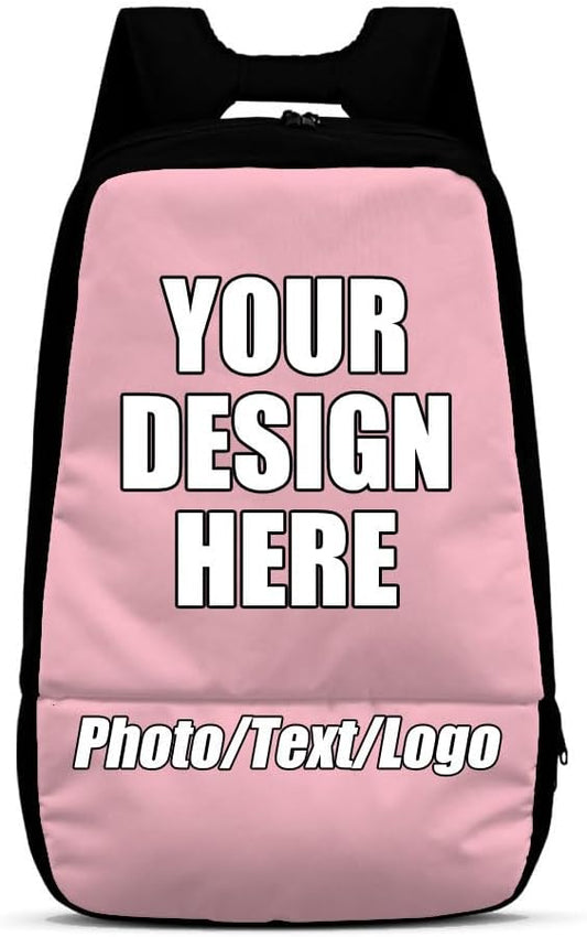 Personalized Sports Backpack for Basketball Soccer Volleyball Football, Custom Ball Backpacks with Separate Shoe Compartment, Customized Name Number Logo Training Gym Bag, LightPink