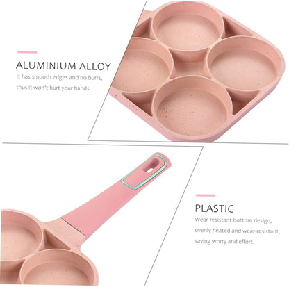 VICASKY Non Stick Egg Frying Pan with Groove Design Compact Lightweight Skillet for Even Heating and Easy Cleaning Practical Home Cooker for Breakfast and Omelette Cooking Pink