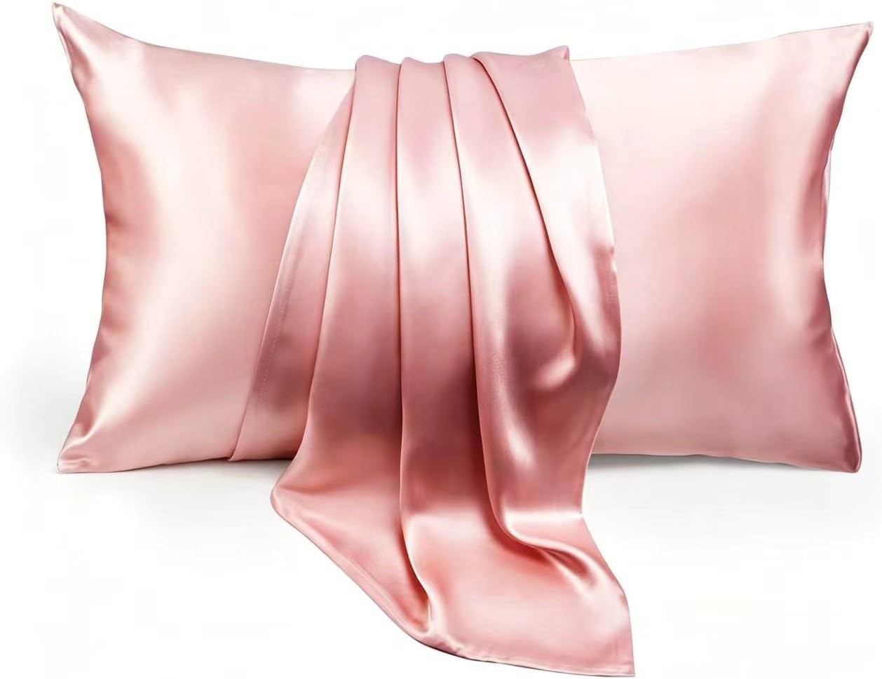 Luxury 6A Mulberry Silk Pillowcase & Silk Pillow Case for Hair & Skin – Anti-Wrinkle, Hidden Zipper– Best Beauty Sleep Solution for Women (Pink, Queen)