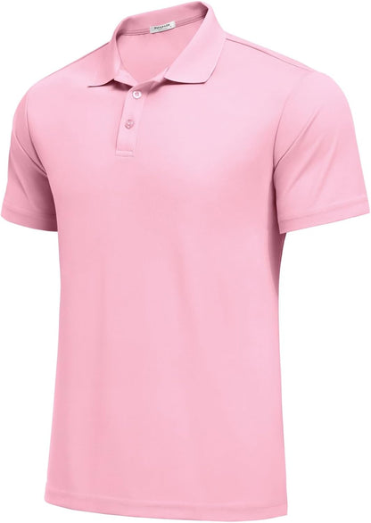 PINSPARK Polo Shirts for Men Short Sleeve Lightweight Quick Dry Golf T Shirt Moisture Wicking Casual Workout
