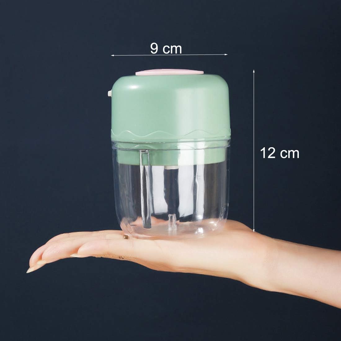 Electric Mini Food Chopper Portable Waterproof Small Garlic Press Chopper Blender Spice Grinder Mincer Processor with USB Charging for Pepper Ginger Onion Chili Pumpkin Veggies Nuts Meat 250ML (Pink)