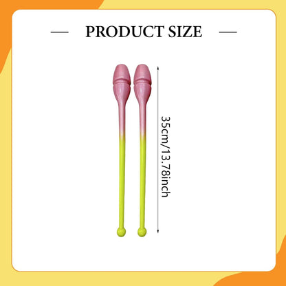 Rhythmic Gymnastics Club Connectable Gymnastics Rod Non Slip Easy to Control Training Tool Dance Prop for Adults Kids Show, Pink Yellow, 35CM