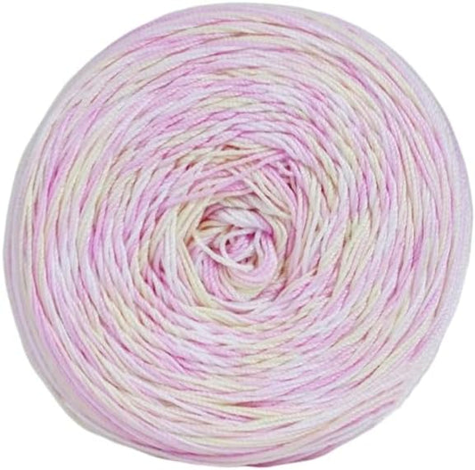 Gradient Lace Yarn ，Wool Blend Yarn for Knitting, Ideal for Hand-Crocheted Light Sweaters, Scarves & Coasters, Craft Yarns （1 roll，Yellow+Pink）