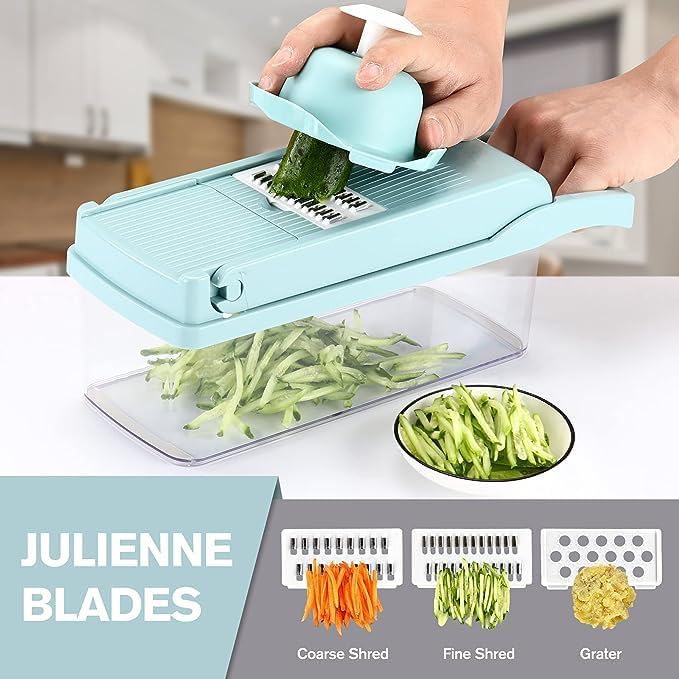 Vegetable Chopper Cutter Slicer Multifunctional Food Veggie Onion Potato Fruit Chopper Cutter Dicer with Container (Pink)