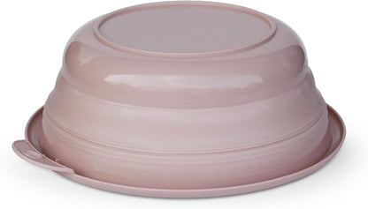 Collapsible Wash Basin Set (2 Pack) - Round Portable Foldable Plastic Basins for Laundry, Travel, Camping - Small & Medium Sizes (Pink)