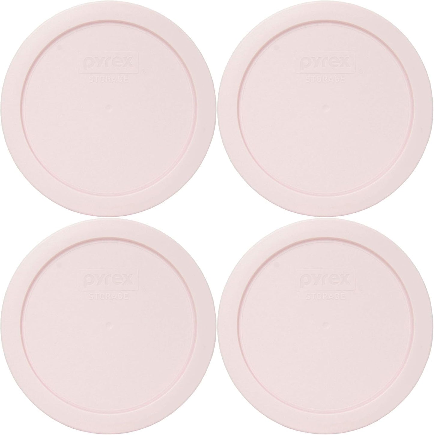Pyrex 7200 2-Cup Glass Bowl & 7200-PC With Lid (4-Pack) - Made in USA (Light Pink)