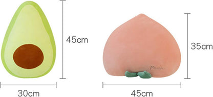 Peach Shaped Pillow & Creative Fruit Cushion & Vivid Plush Stuffed Pillow 17.7"