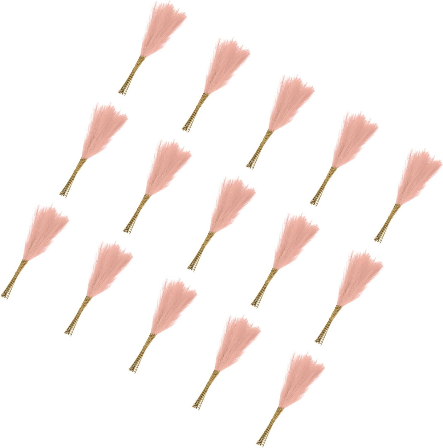 Pampas Artificial Grass - 20 Pack Fake Faux Pampas Grass Fits for Wedding Decorate DIY Crafts - Polyester Artificial Grass - (21", Pink)