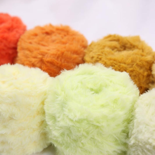 Faux Fur Mink Cashmere Wool Long Plush Fancy Thick Yarn for DIY Fur Coat Doll Craft 100g,Peach