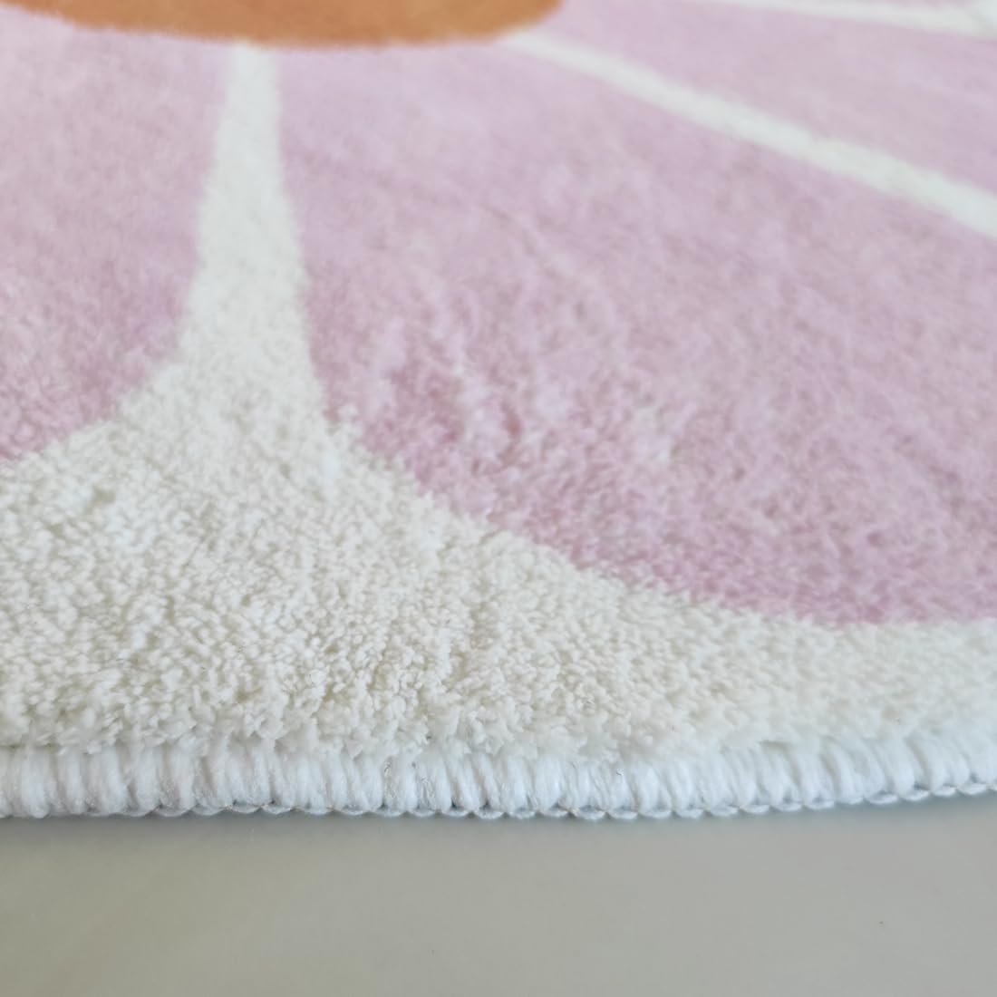 Flower Shaped Round Area Rug,Washable Round Soft Floral Area Rugs for Living Room Girls Bedroom Fluffy Circle Nonslip Circular Indoor Floor Mat for Entryway Kitchen-31.5" Round,Pink