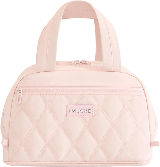 Insulated Lunch Box for Women Cute,Small Leakproof Reusable Cooler Bag with Strap, Lunch Box for Work Beach Camping,Pink