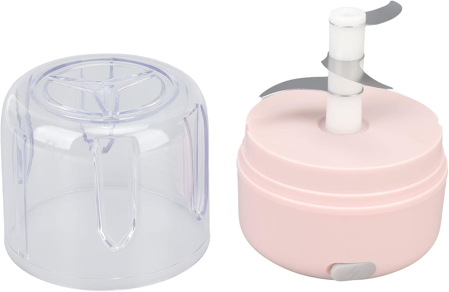 Electric Garlic Chopper, 250ML Garlic Grinder Masher Onion Chopper, Mini Portable Veggie Chopper, stainless steel blade Food Processor, Portable Electric Mini Food Chopper (Pink)
