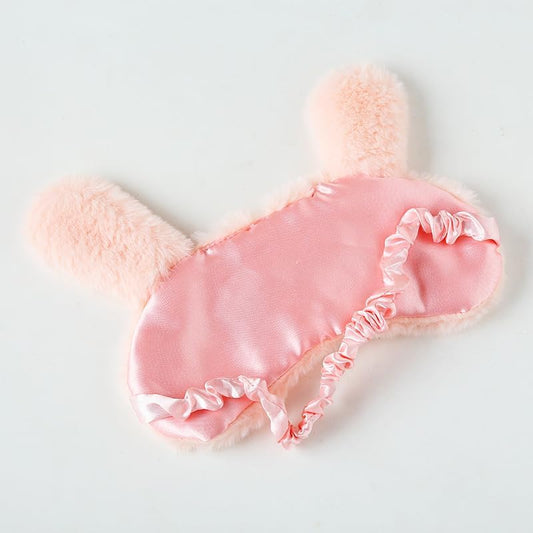 Cute Plush Animal Sleep Mask Bunny Kids Girls Women Gift Blindfold Eye Cover (Pink Bunny)