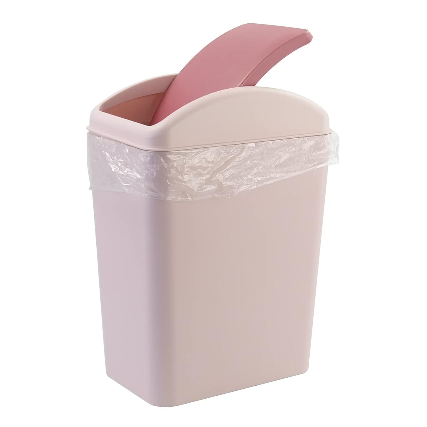 Bringer 4.5 Gallon Plastic Swing Top Garbage Can, Kitchen Trash Can with Swing Lid, Pink