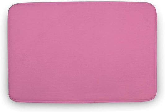 Pink Solid Color Elegant Modern Bathroom Rug, Non Slip & Soft Absorbent Bath Mat Carpets for Bathroom 16" x 24"