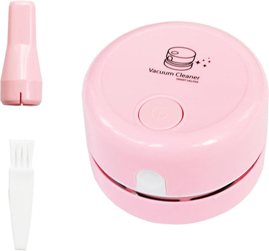 Cleaning Brush Handheld Portable Mini Coffee Table Home Desktop Vacuum Cleaner (Pink)