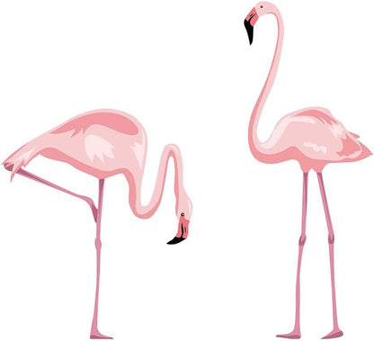 decalmile Pink Flamingo Wall Stickers Peel and Stick Wall Decals for Bedroom Living Room Kids Room Wall Decor(H: 47")