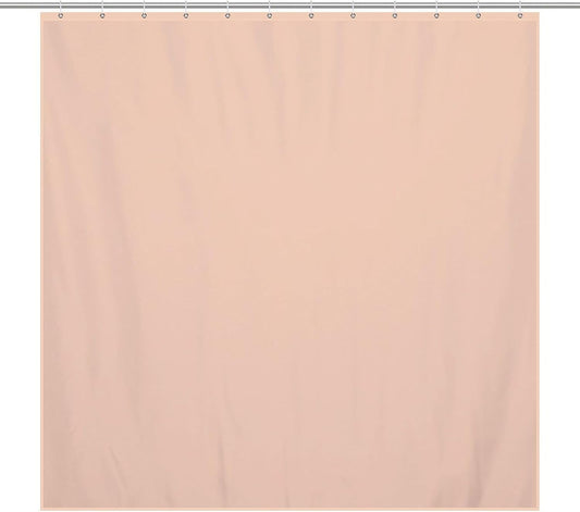 Modern Elegant Shower Curtain, Minimalist Peach Pastel Solid Plain Simple Elegant Bath Curtains Waterproof Fabric with Hooks for Home Decor, 72Wx72H