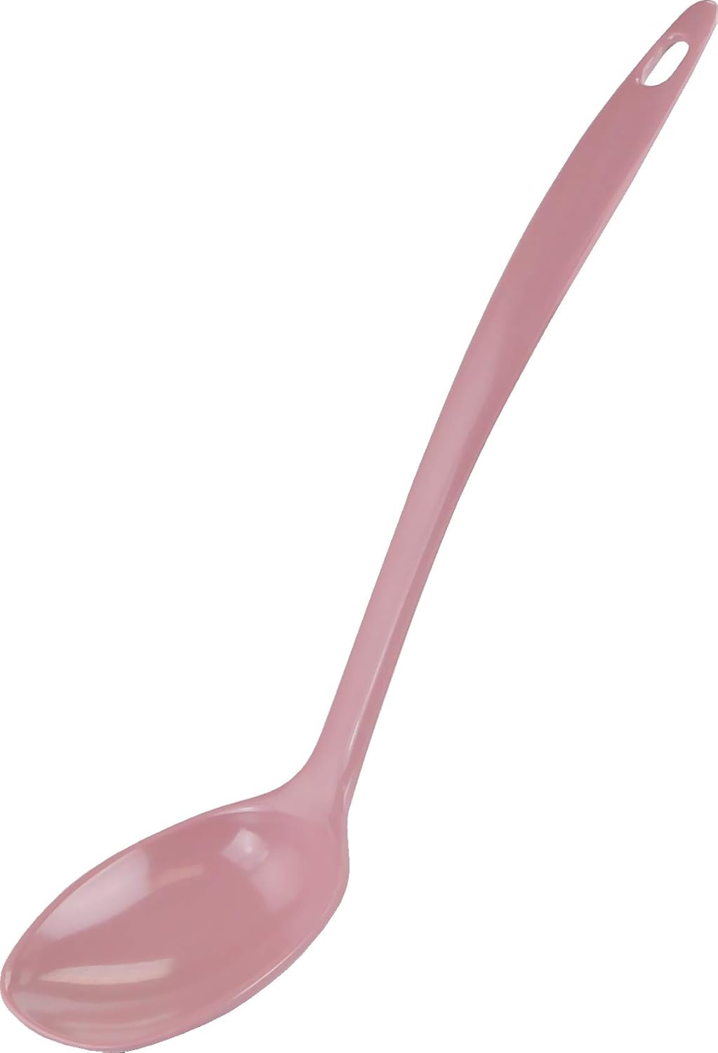 Reston Lloyd Cooking Spoon for Serving, Basting, Mixing, Heat Resistant, BPA Free Melamine 11 inch Utensil with Ergonomic Handle, Set of 6, Pink