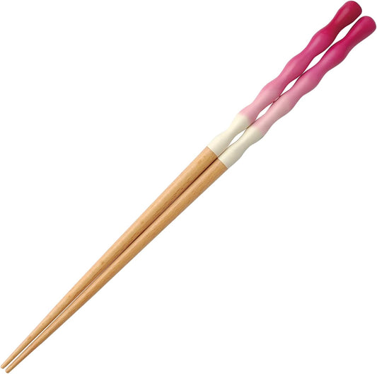 Wakasa Painted 147030 Chopsticks, Dishwasher Safe, Natural Wood, 9.1 inches (23 cm), Tamayura, Pink, Made in Japan