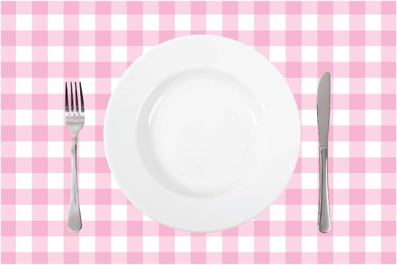 Baby Pink Gingham Paper Placemats - Set of 24 Disposable Placemats 12" x 18" - Perfect for Weddings, Parties, Backyard BBQ's, Bridal/Baby Shower - Printed on Quality Thick Paper - Made in the USA
