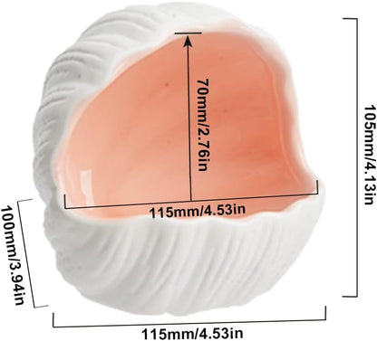 AnRui Cute Aquarium Decorations Ceramic Conch Shell-Shaped House Thematic Betta Fish Tank Accessory Decor Ornament Hideout Cave for Fish Playing or Hiding, Pink