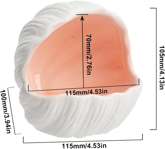 AnRui Cute Aquarium Decorations Ceramic Conch Shell-Shaped House Thematic Betta Fish Tank Accessory Decor Ornament Hideout Cave for Fish Playing or Hiding, Pink