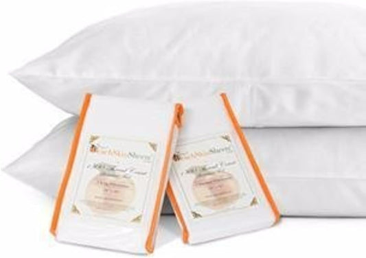 PeachSkinSheets Night Sweats: The Original 1500tc Soft Standard Pillowcase Set Beach Blue