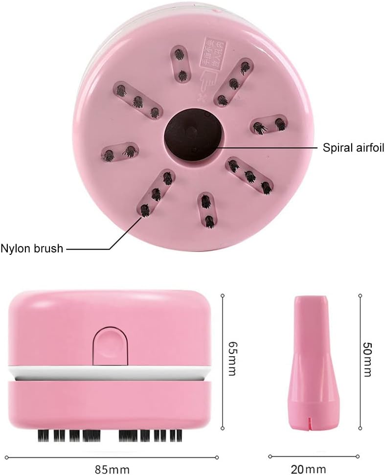 Cleaning Brush Handheld Portable Mini Coffee Table Home Desktop Vacuum Cleaner (Pink)