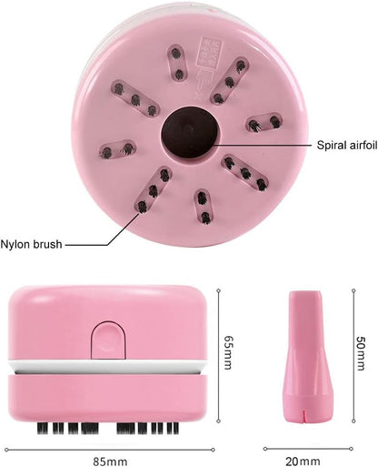 Cleaning Brush Handheld Portable Mini Coffee Table Home Desktop Vacuum Cleaner (Pink)