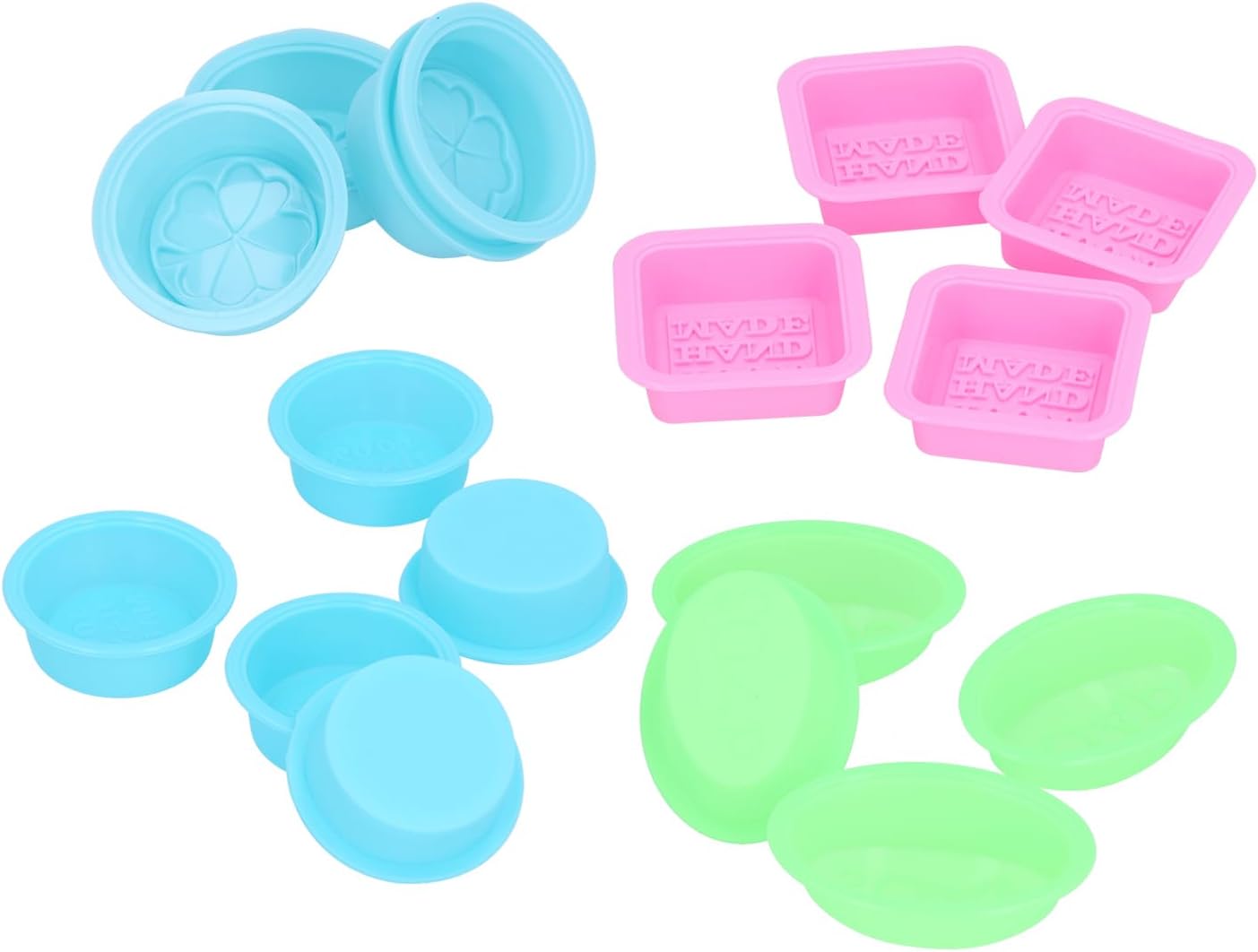 Silicone Cake Set, Food Grade Multifunctional Baking 16pcs Dark Blue Green Pink Light Blue - Safe Non - Material, Easy Clean, Ideal for Kitchen, Parties & Camping