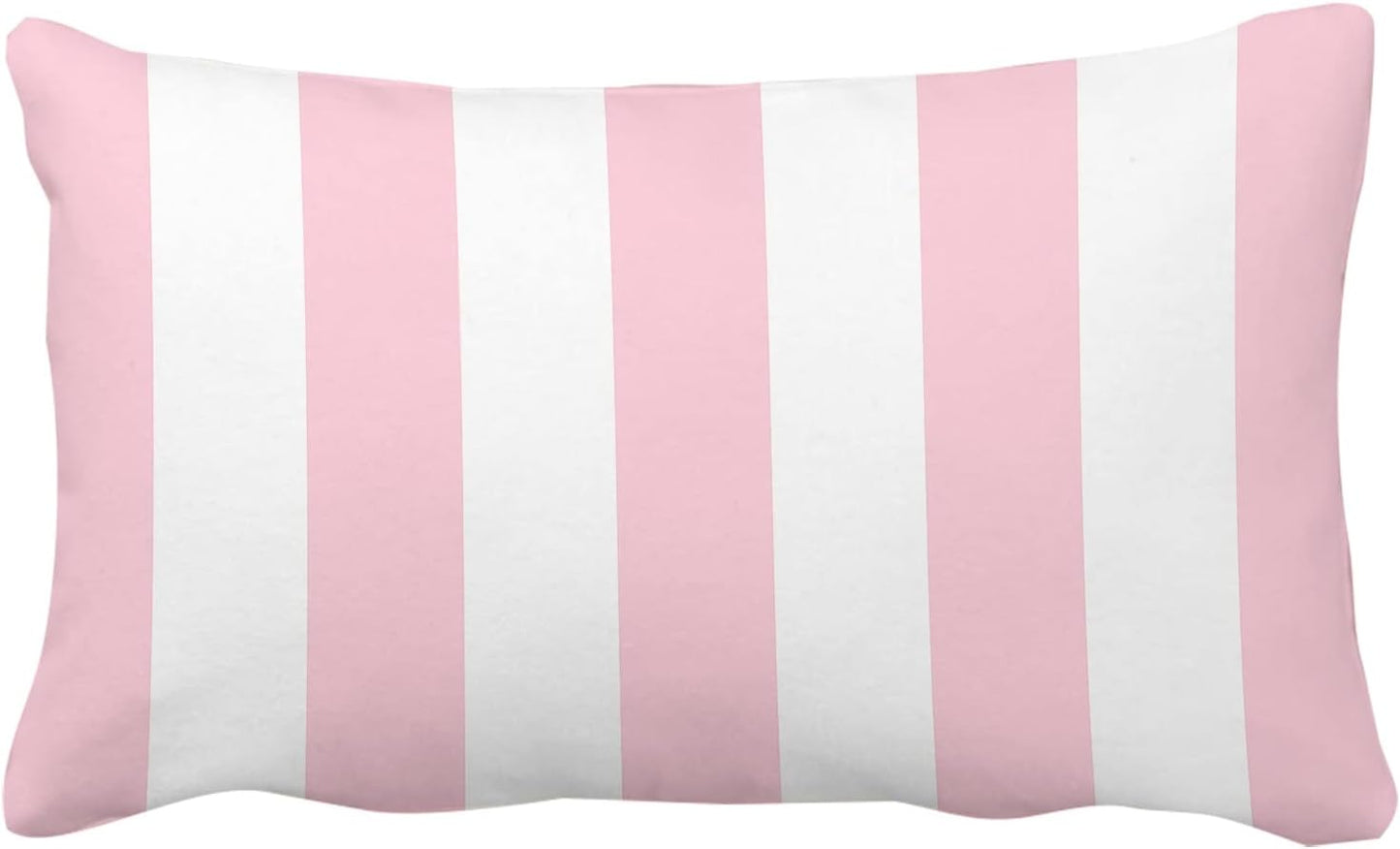 Leaveland Pink and White Stripe Set of 2 12x20 Inch Cotton Polyester Throw Pillow Cover Decorative Soft Lumbar Cushion Case Slipcover Fall Autumn Winter Christmas Home Decor Bed Accent Pillowcase Sham