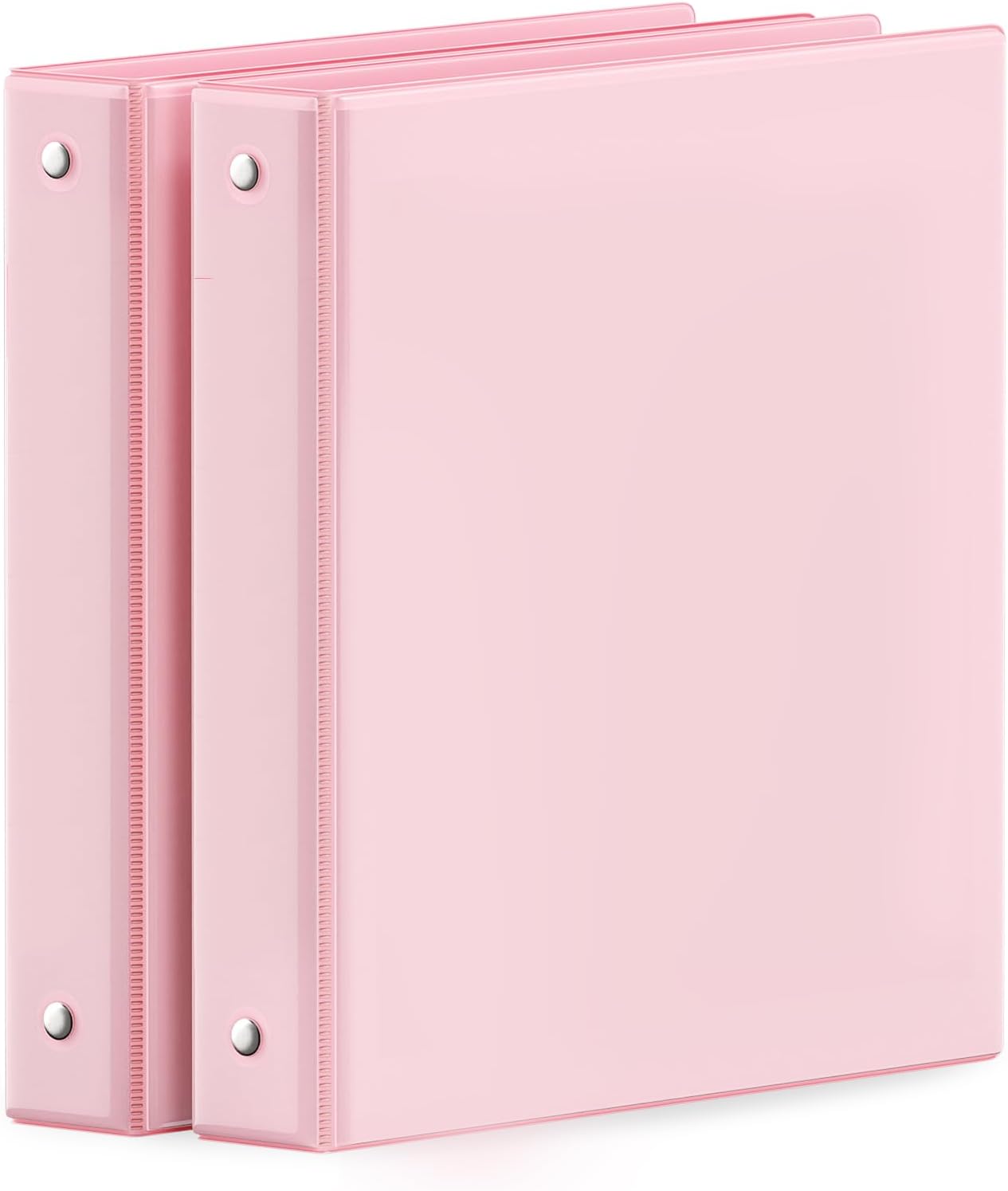 SUNEE 3 Ring Binder 1 Inch 2 Pack, Clear View Binder Three Ring PVC-Free (Fit 8.5x11 Inches) for School or Office Supplies, Pink