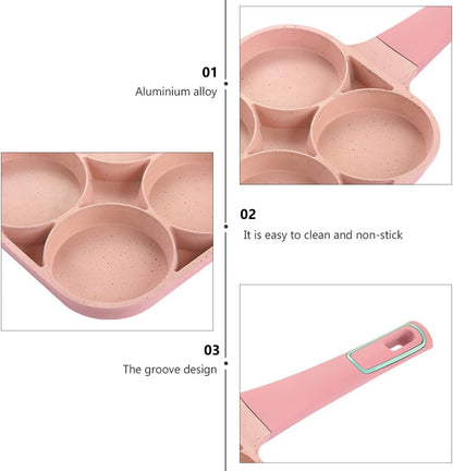 Garneck Nonstick Egg Frying Pan with Design Anti-scald Handle Even Heat Distribution Compact Lightweight Skillet for Household Cooking and Egg Hamburgers in Pink