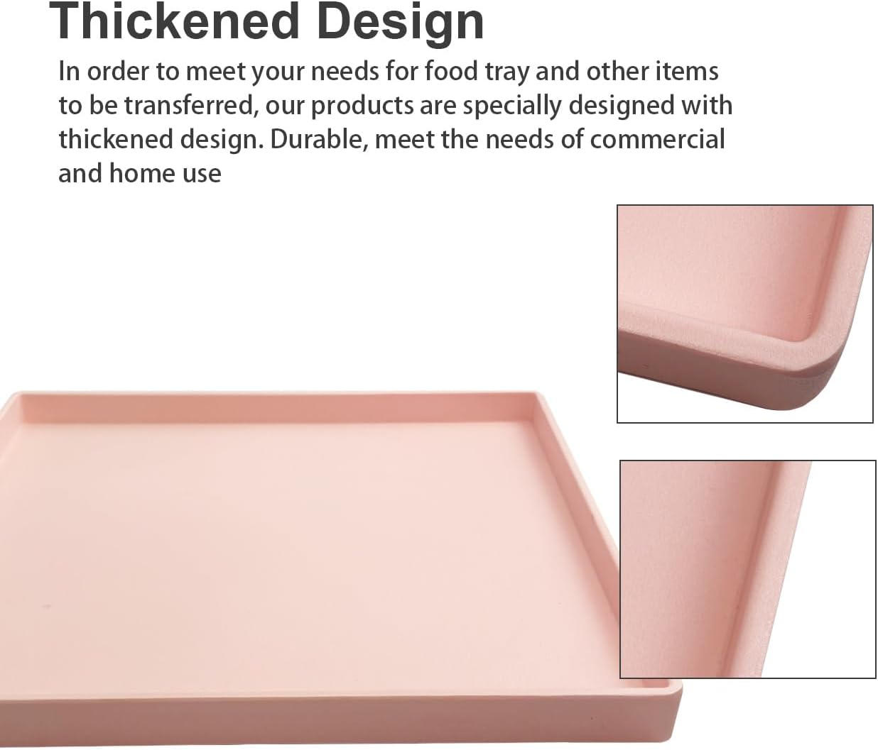 Square Serving Tray, Pink Sturdy Countertop Organizer Decorative for Home Serving Coffee Appetizer Breakfast Kitchen 11 * 11 Inch (Pink)
