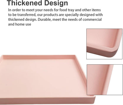 Square Serving Tray, Pink Sturdy Countertop Organizer Decorative for Home Serving Coffee Appetizer Breakfast Kitchen 11 * 11 Inch (Pink)
