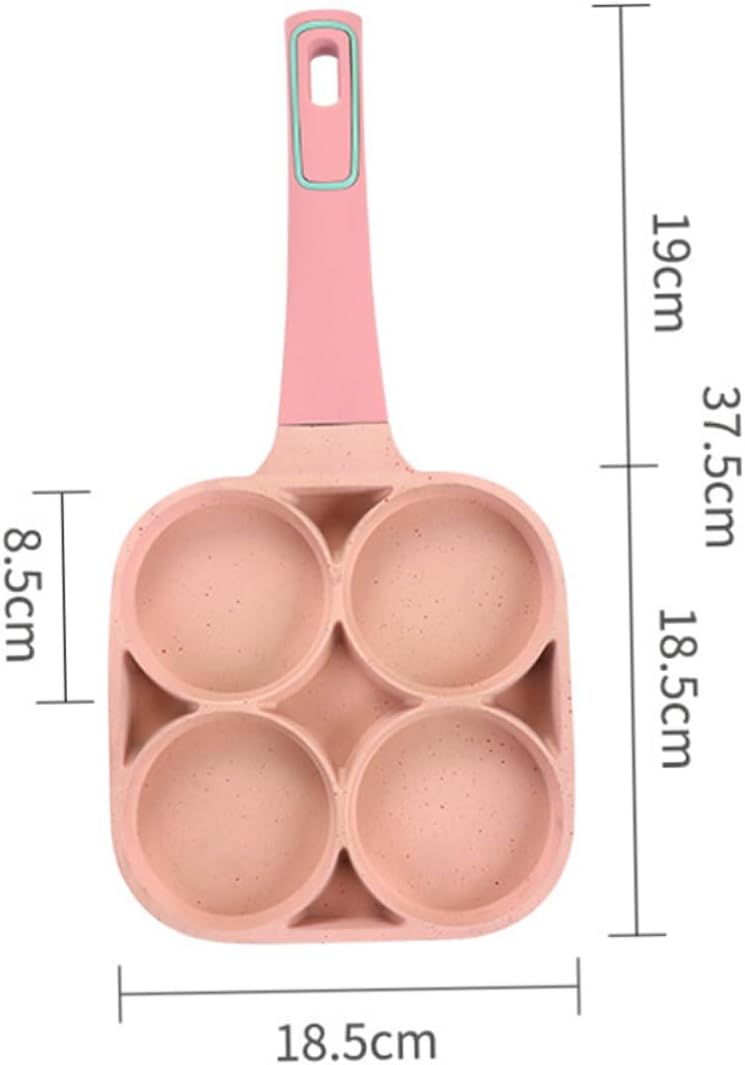 VICASKY Non Stick Egg Frying Pan with Groove Design Compact Lightweight Skillet for Even Heating and Easy Cleaning Practical Home Cooker for Breakfast and Omelette Cooking Pink